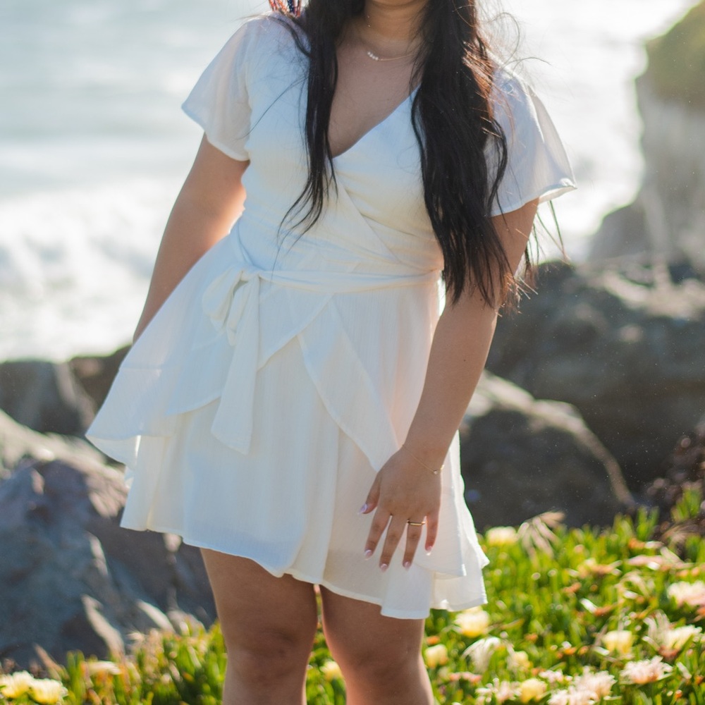 white grad dress